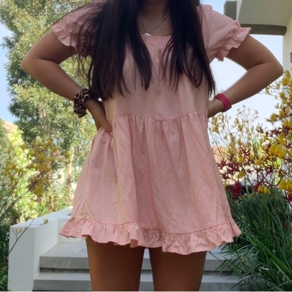 Cotton Candy Dresses & Skirts - Light pink sundress mini dress ruffle